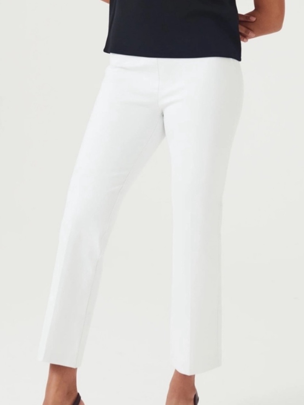 Spanx Large Regular Pants On-the-Go Silver Linings Kick Flare Classic White NWT